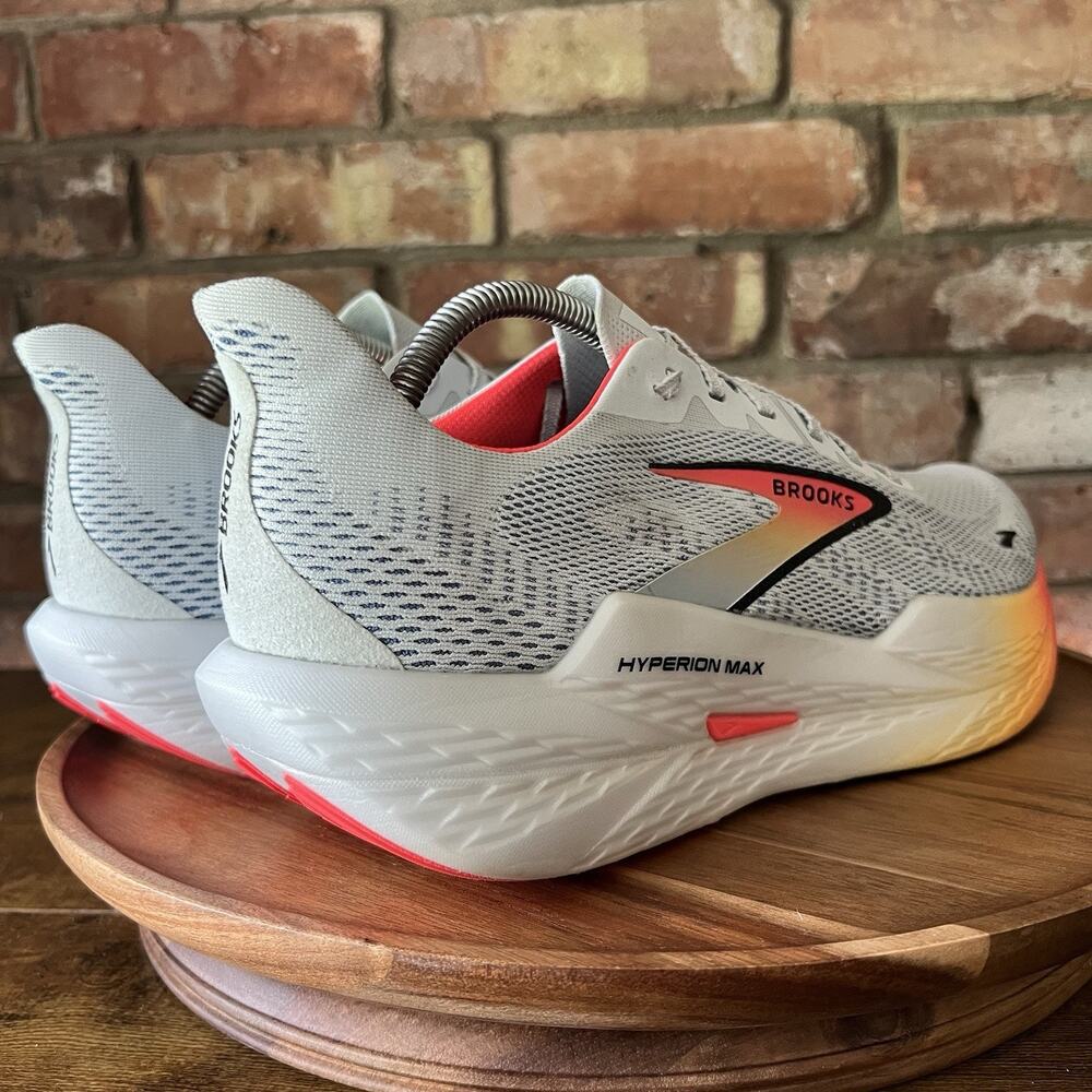Brooks Hyperion Max 2 Mens 12 Gray Orange Max Cushion Speed Race Running Shoes - Picture 10 of 16